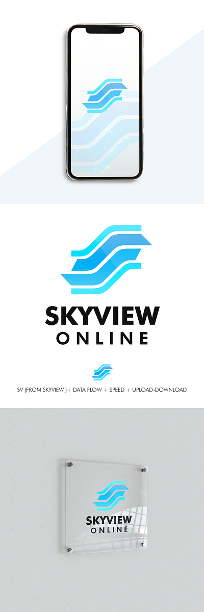 Sky view flow logo network logo online logo sv logo sv network logo