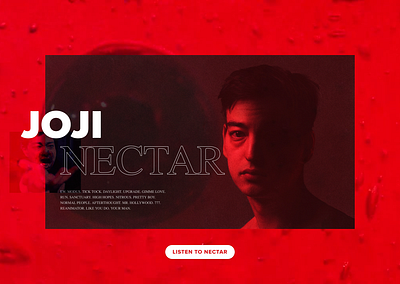 Daily UI Challenge 003 (Version 2) - Nectar by Joji Landing Page dailyui dailyui 003 design landing page music