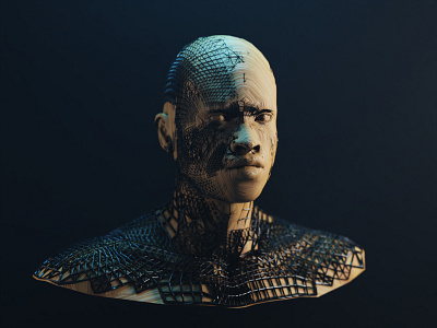 Man of Wood 3d 3d art 3d artist abstract blender character cycles design face human texture wood