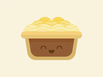 Potato Meat Pie cute flat food illustration kawaii meat meat pie pie potato potato pie