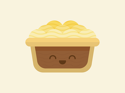 Potato Meat Pie cute flat food illustration kawaii meat meat pie pie potato potato pie