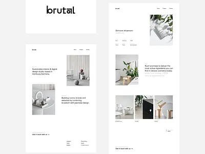 Brutal - Interior- and digital design studio concept branding interior minimal webdesign website website concept