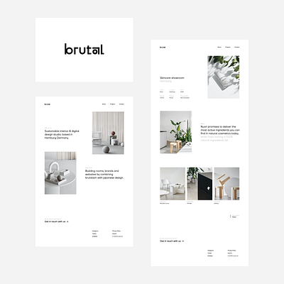 Brutal - Interior- and digital design studio concept branding interior minimal webdesign website website concept