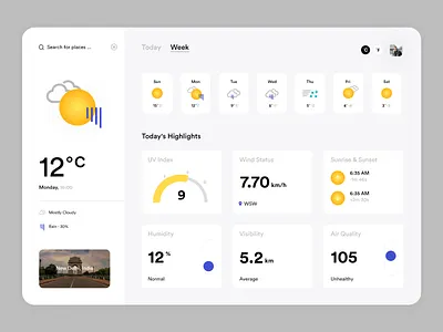 Weather Web App app data design inspiration minimal ui uidesign ux visuals weather web