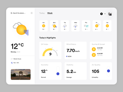 Weather Web App app data design inspiration minimal ui uidesign ux visuals weather web