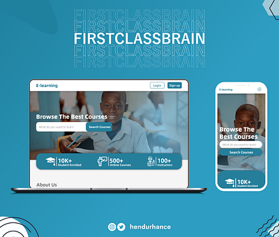 FirstClassBrain - Website Concept education illustration minimal product design typography ui uiux ux web website