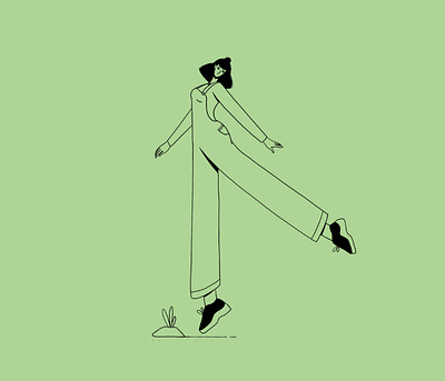 She got the sunshine in her pocket dance flat illustration girl happy illustraion joy minimalist woman