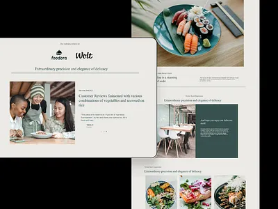 Web design for sushi restaurant branding design minimal typography ui