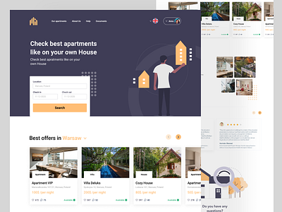 Real Estate - Apartment Renting airbnb apartment renting apartments for sale concept illustration landing page real estate real estate agency renting ui ux web website wesite