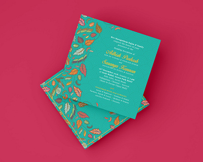 Wedding invitation acrylic chennai design graphic design hand painted handmade identity design indian indian art kalamkari paisley pattern tamil tamilnadu traditional vector webdesign wedding wedding card wedding invitation