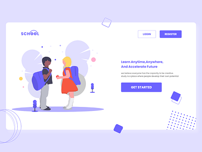 Landing-Page adobexd design icon illustration minimalist typography ui user interface design ux vector web webdesign