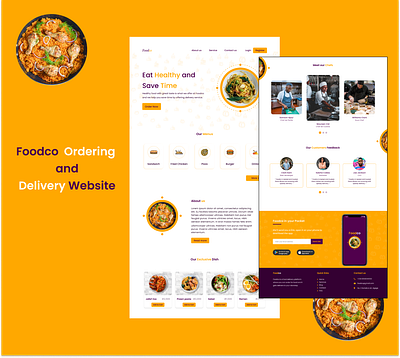 Foodco Mockup figmadesign food delivery website food design food website landing page design website design