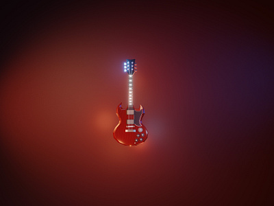 Gibson Angus Young SG: lowpoly fanart 3d guitar illustration low poly lowpoly model rock rocknroll