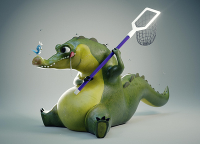 Crocodile character design cinema 4d illustration redshift3d zbrush