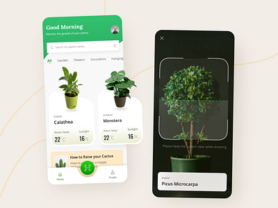 Plant Monitor app app applicaiton applicationdesign design interaction design minimal mobileui mobileux plant illustration trending ui userexperience userinterface userinterfacedesign ux