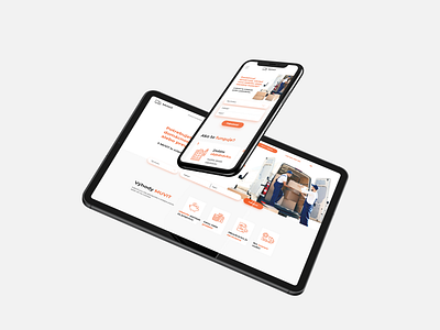 MOVIT website with 3D mockup 3d adobexd aftereffects cinema4d design flat furniture mockup orange ui
