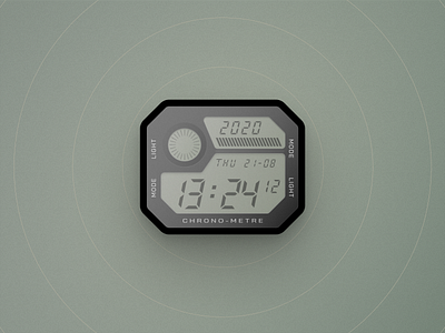 Digital Watch illustration realistic skeumorphism ui design