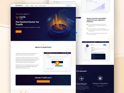 Traefik Pilot Landing Page code icon icon design illustration ui uidesign web web design website