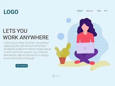 Lets you work anywhere flat illustration digital product flat design flat illustration flat illustrations flat illustrator flatdesign illustration sitting vector vector illustration work anywhere