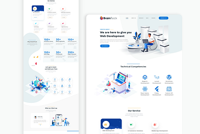 Brainfleck Software company landing page best designer brand design branding design icon logo ui web website website design