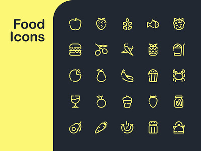 Food Icon Pack design designer food icons icon icon artwork icon design icon pack icon set iconography icons logo