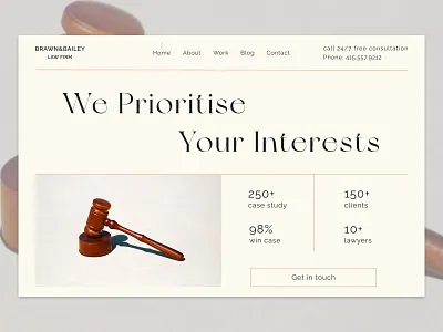 Lawyer firm | concept advocacy advocate beige brown figma figmadesign font awesome graphic design homepage landing page law lawyer minimalism minimalist typography typography art