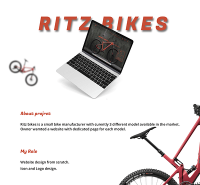 Ritz bikes project info casestudy ecommerce landingpage uidesign uiux ux design webdesign