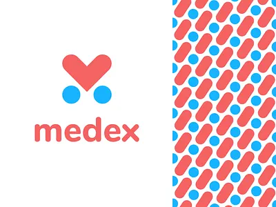 Medex clean friendly heart icon letter logo m minimal pattern simple
