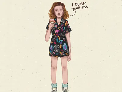 I dump your ass eleven fanart girl character girl illustration girl power illustration stranger things