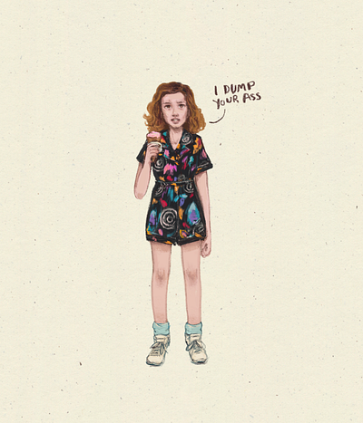 I dump your ass eleven fanart girl character girl illustration girl power illustration stranger things