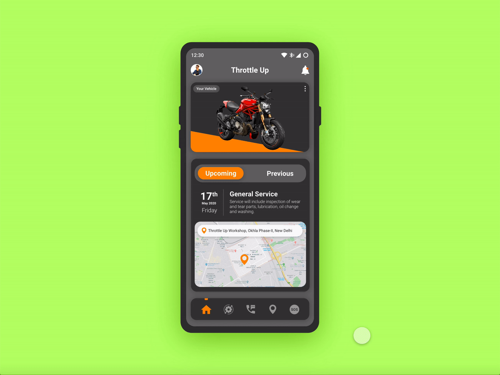 Throttle Up- Two-Wheeler Service App Design adobe xd animated gif animation app appdesign bike biker design ecommerce illustration interactiondesign material design mobileapp online store prototype prototype animation ui uidesign uiux webdesign