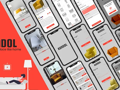 Kundol - There is no place like home branding design designer e commerce icon illustration logo redesign typography ui