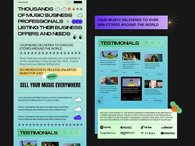 MUSIC DEALER blog branding colors design illustration interface shopping typography ui web