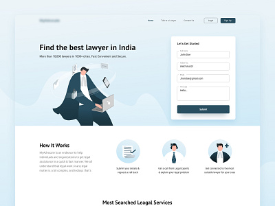 MyAdvocate | Landing page advocates branding design illustration illustrator landing page ui uidesign uxui vector web page xd