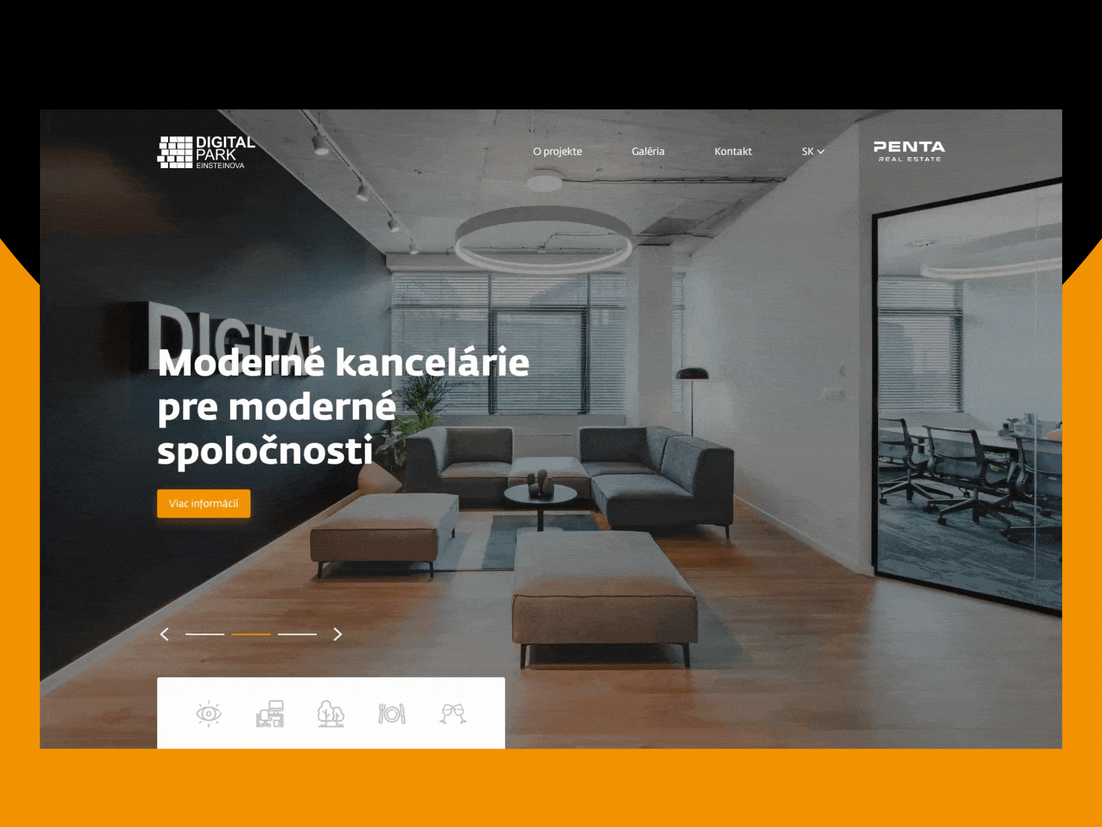 DIGITAL PARK web design motion office page paralax realestate scroll simple ui web webdesign
