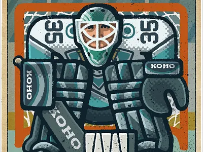 Jean-Sebastien Giguere Portrait anaheim drawing giguere goalie hockey illustration jean sebastien giguere mario mighty ducks nhl portrait zucca