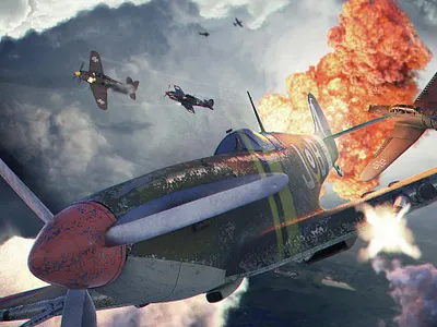 Skybattle 3d artwork battle cinema 4d illustration plane redshift3d world war 2