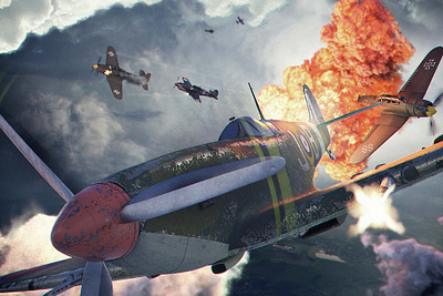 Skybattle 3d artwork battle cinema 4d illustration plane redshift3d world war 2