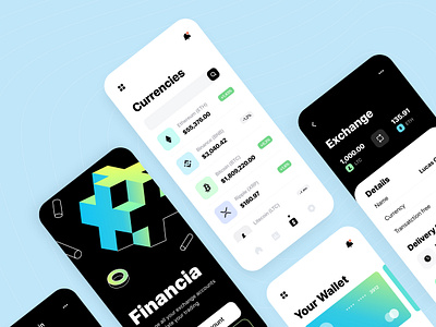 Crypto Service - Mobile app app arounda bank concept crypto app figma finance fintech graph illustration interface mobile app money notification product design save money startup statistics transaction ux