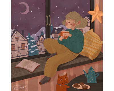 Winters days childrens book childrens illustration illustration portrait art