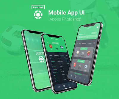 Football Live score Mobile UI branding design ui ux