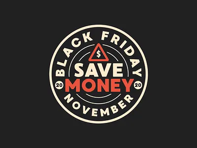 Save Money badge black friday design hand illustration logo money retro texture vector