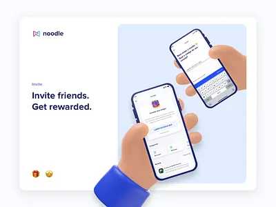 noodle invites app banking bankingapp clean invite invites reward rewards ui