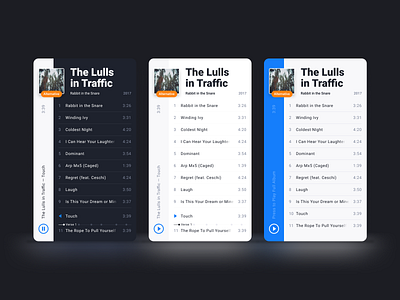 Music/Playlists/Player recreate album android app dark gradient minimal mobile music play player playlist transparent ui