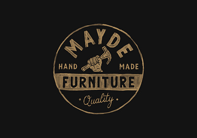 Mayde Furniture badge design branding handdrawn illustration t shirt design vector vintage vintage badge vintage design