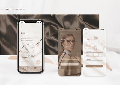 Fashion App Sign up 66daysofui accessories app app design challen daily ui design intro jewelry signup ui ui design 디자인 사인업 악세서리 앱