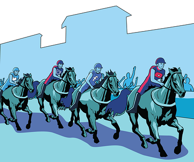 Leading the Pack design illustration web