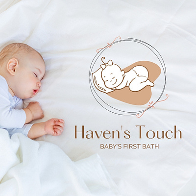 Haven s Touch artistic babycare logo care logo clean illustration logo logodesign minimal logo minimalistic versatile logo