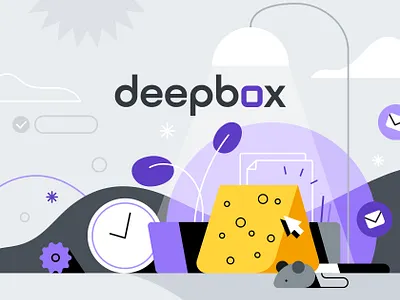 Deepbox - Illustration System abstract analysis analyze app app design cloud design documents files graphic illustration office organize palette procreate storage system ui vector website