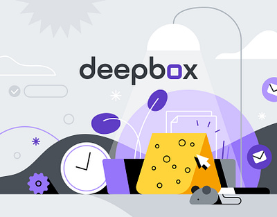 Deepbox - Illustration System abstract analysis analyze app app design cloud design documents files graphic illustration office organize palette procreate storage system ui vector website